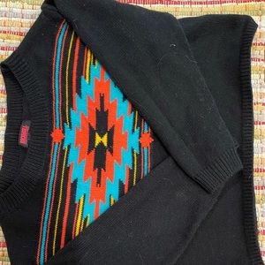 Rock and Roll cowgirl Aztec print cropped sweater